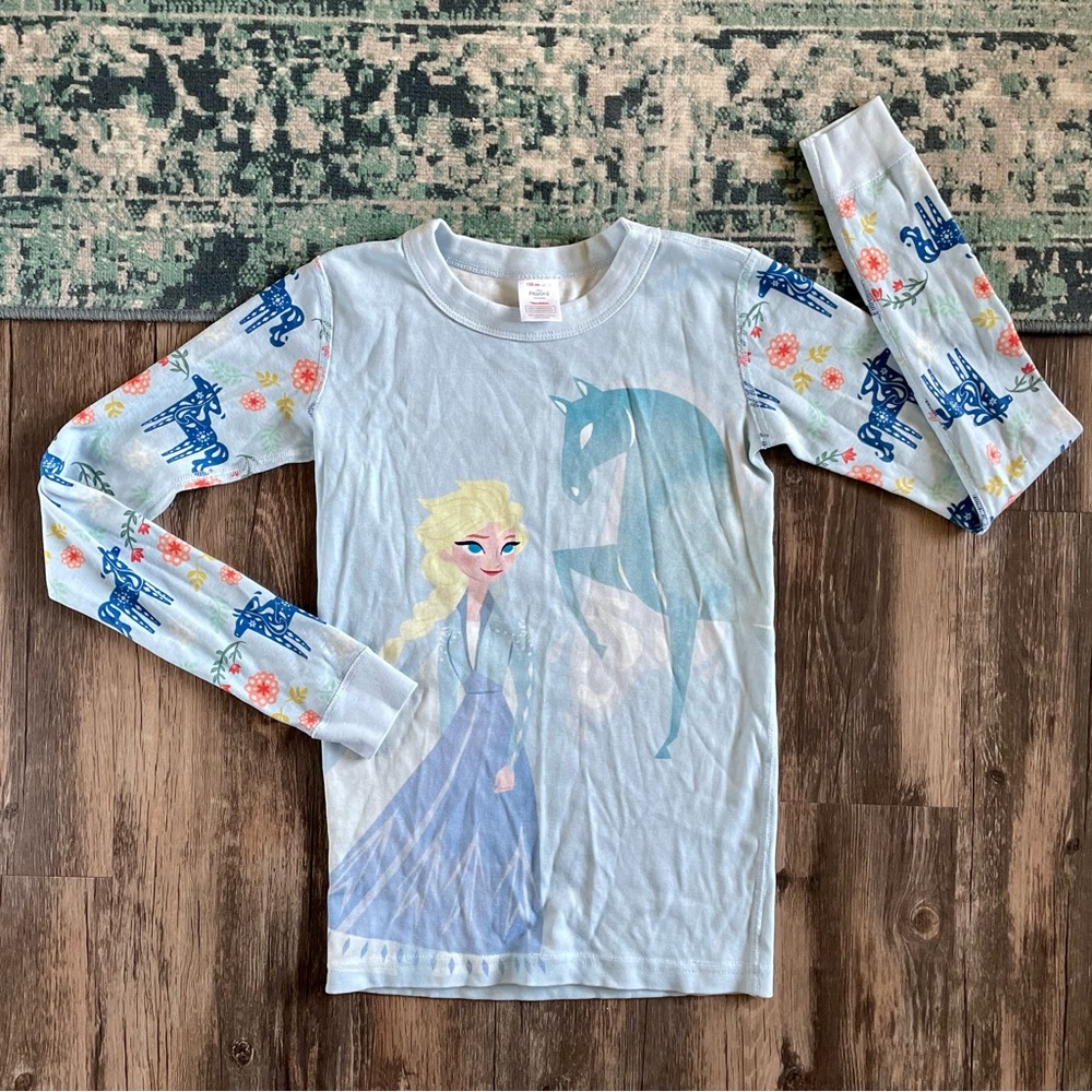 Hanna Andersson 100% Organic Cotton Frozen Anna Pajama Top 150 cm Separate Sz 12